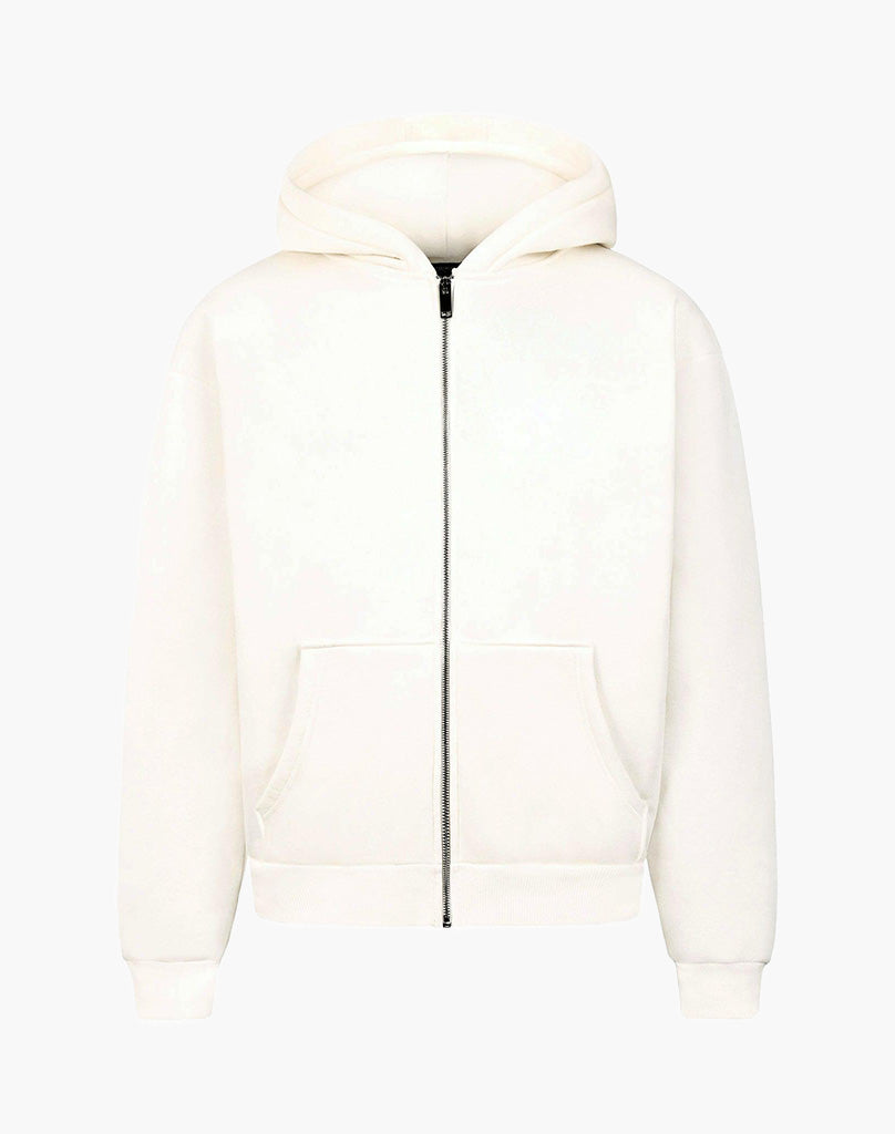 BASIC ZIP-HOODIE (CREAM WHITE)