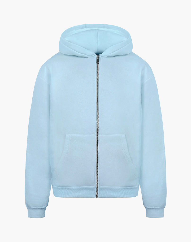 BASIC ZIP-HOODIE (ICE BLUE)