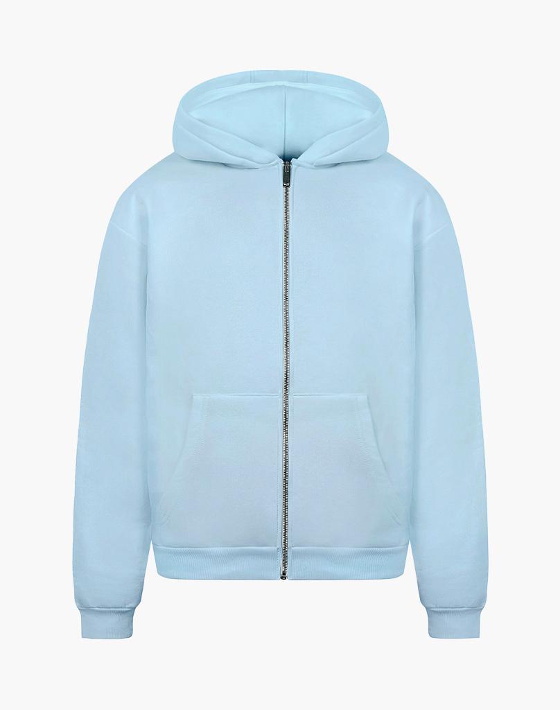 BASIC ZIP-HOODIE (ICE BLUE)