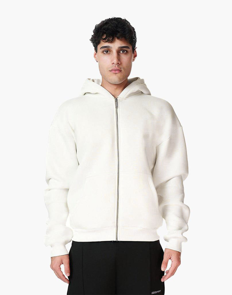 BASIC ZIP-HOODIE (CREAM WHITE) Zip-Hoodie STATEMENT