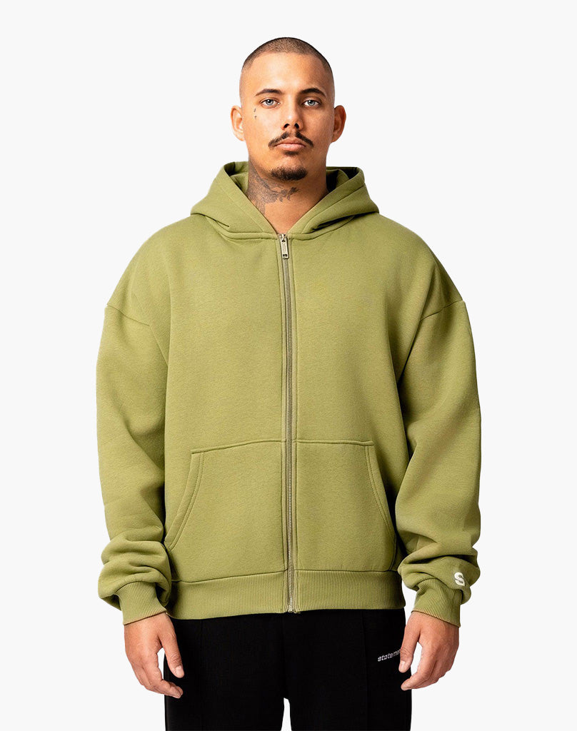 BASIC ZIP-HOODIE (DARK GREEN)