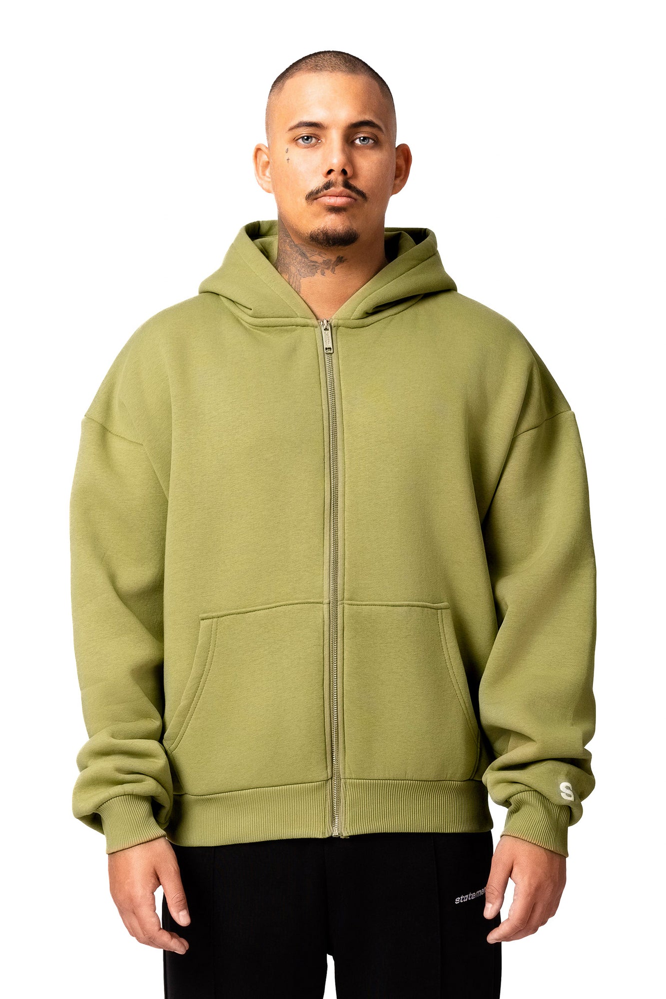 BASIC ZIP-HOODIE (DARK GREEN)