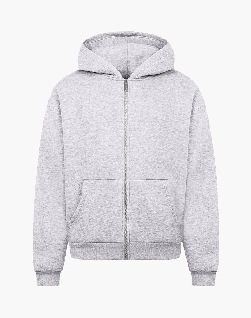 BASIC ZIP-HOODIE (GREY MELANGE)