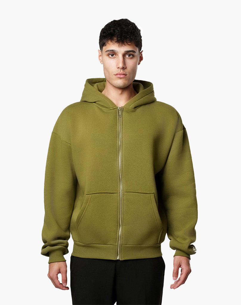 BASIC ZIP-HOODIE (KHAKI)