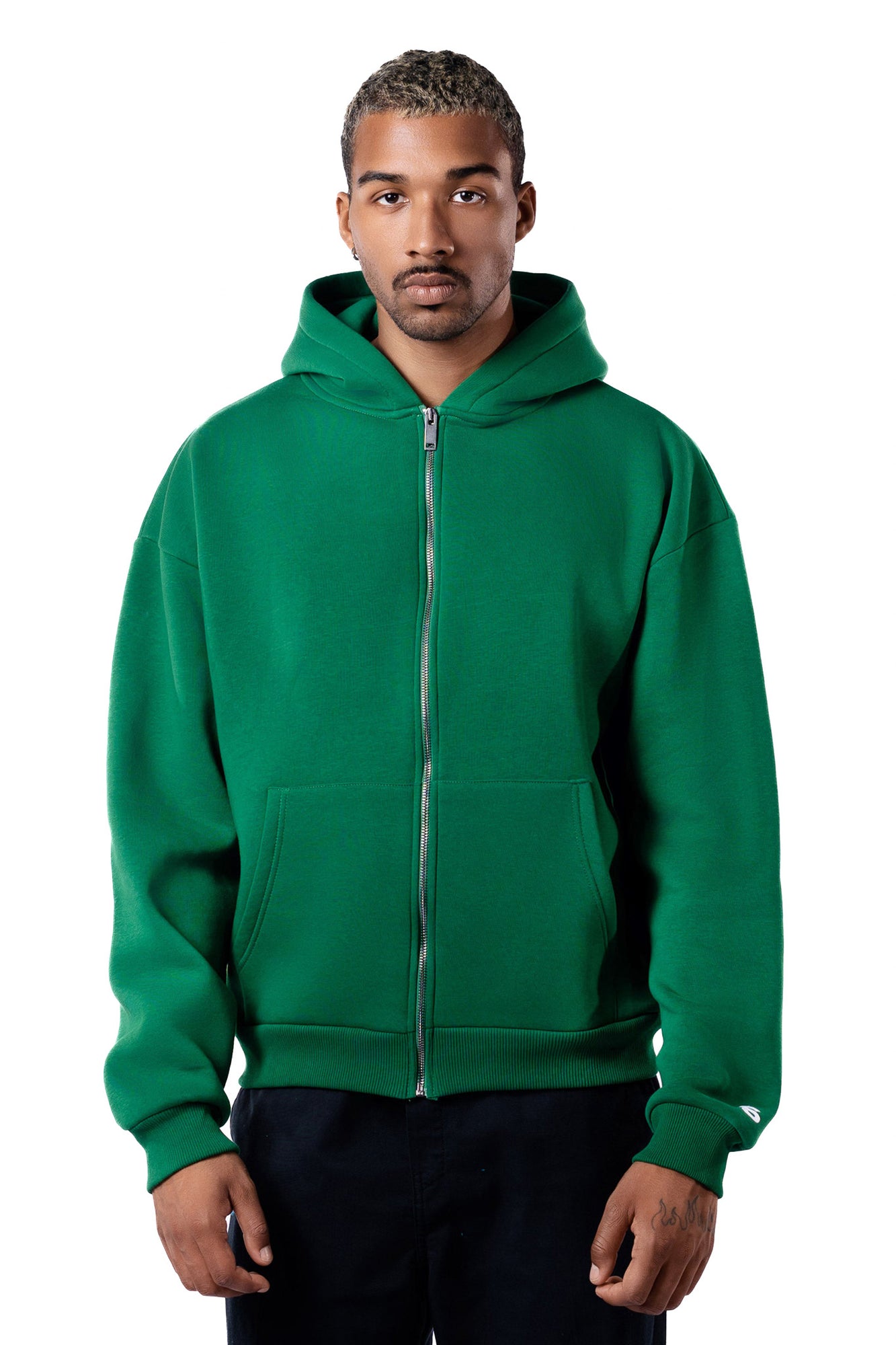 BASIC ZIP-HOODIE (WOOD GREEN)