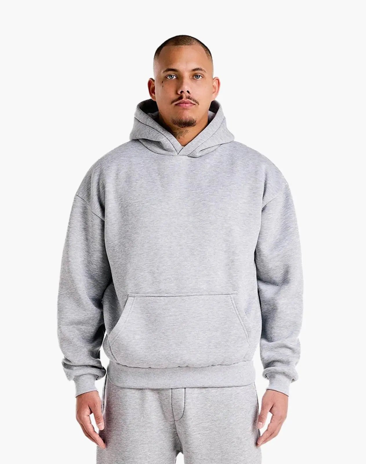 BASIC HOODIE (GREY MELANGE) Hoodie STATEMENT

