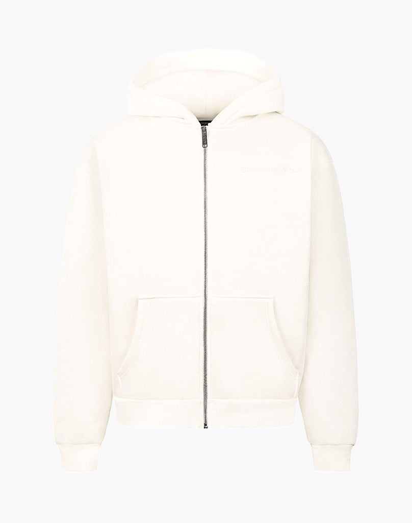 INITIAL ZIP-HOODIE (CREAM WHITE)