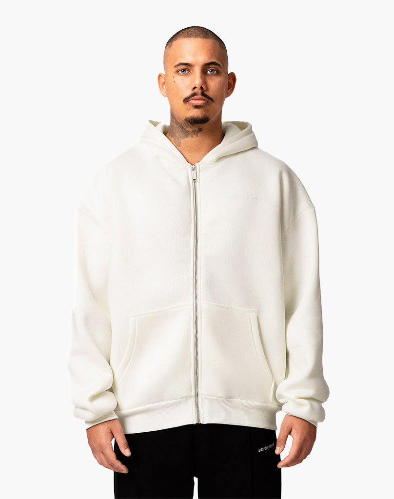 INITIAL ZIP-HOODIE (CREAM WHITE) Zip-Hoodie STATEMENT