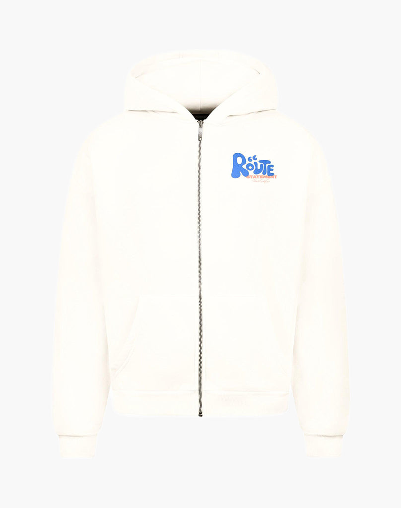 ROUTE 66 ZIP-HOODIE (CREAM WHITE)