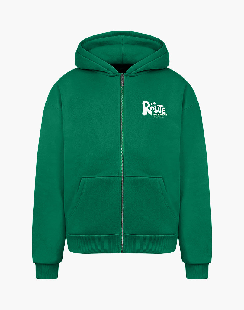 ROUTE 66 ZIP-HOODIE (WOOD GREEN)