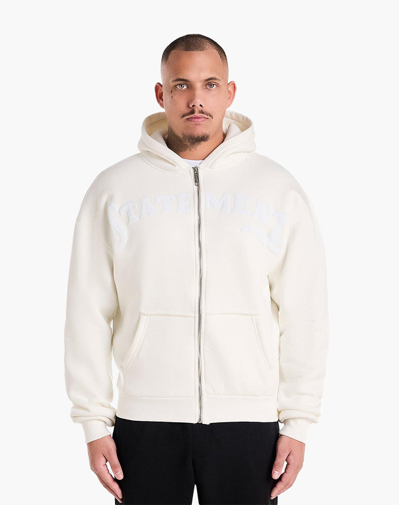 STATEMENT ZIP-HOODIE (CREAM WHITE)