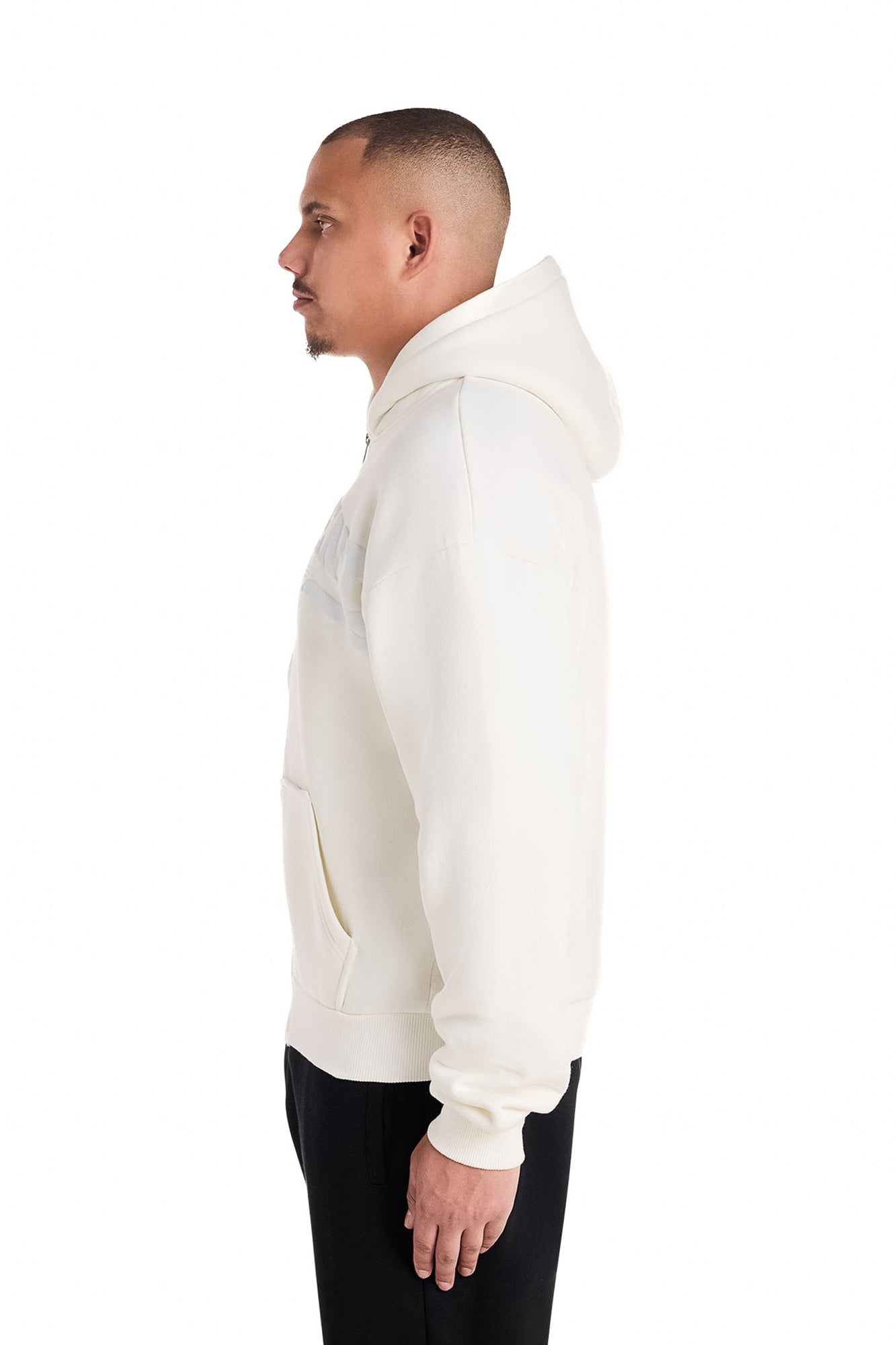 STATEMENT ZIP-HOODIE (CREAM WHITE)