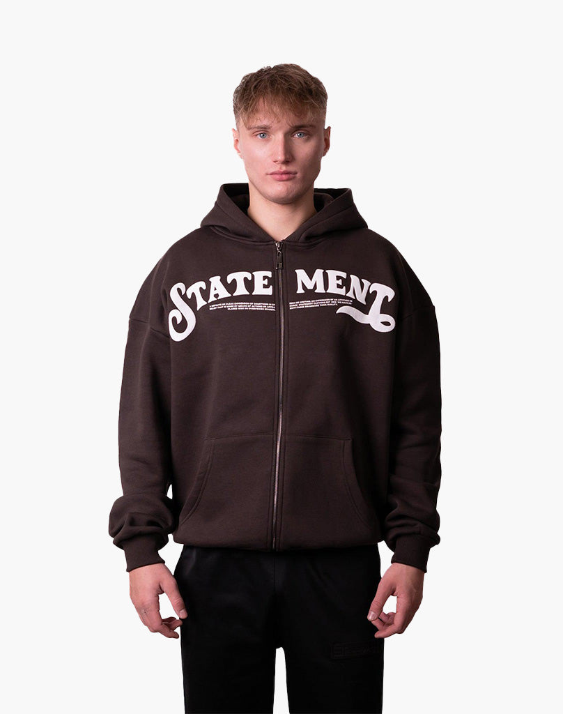 STATEMENT ZIP-HOODIE (BROWN) Zip-Hoodie STATEMENT