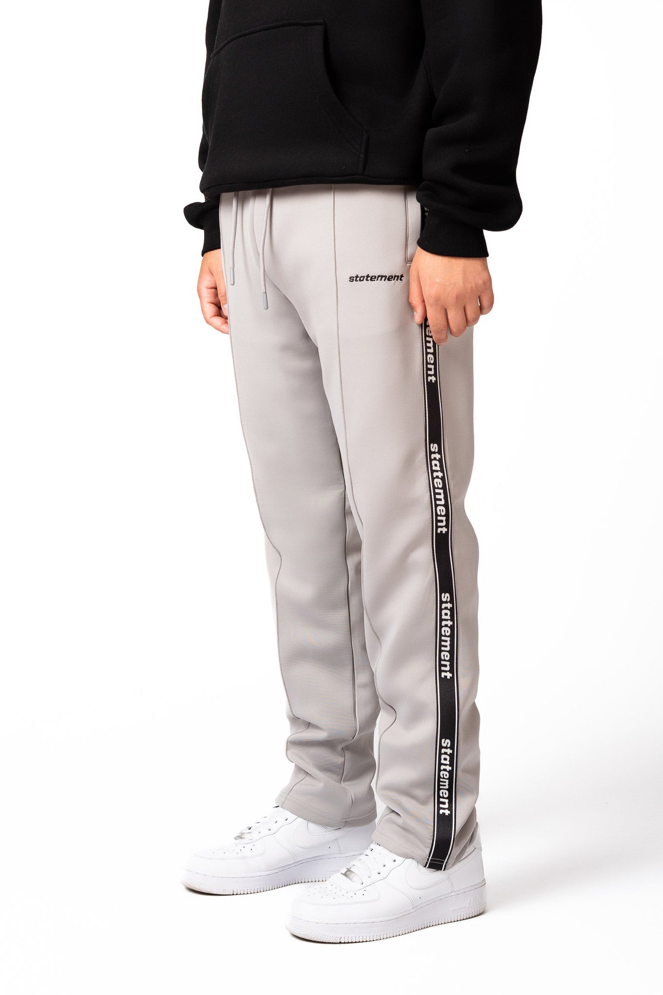 STRIPE WIDE TRACKPANTS (GREY)