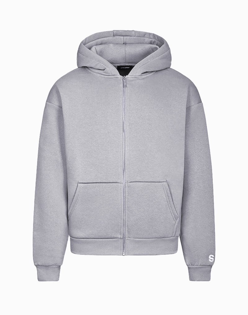 BASIC ZIP-HOODIE (GREY) STATEMENT