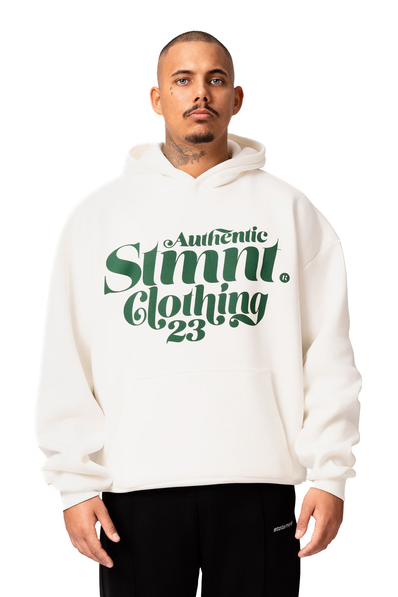 AUTHENTIC HOODIE (CREAM WHITE [PRINT GREEN])