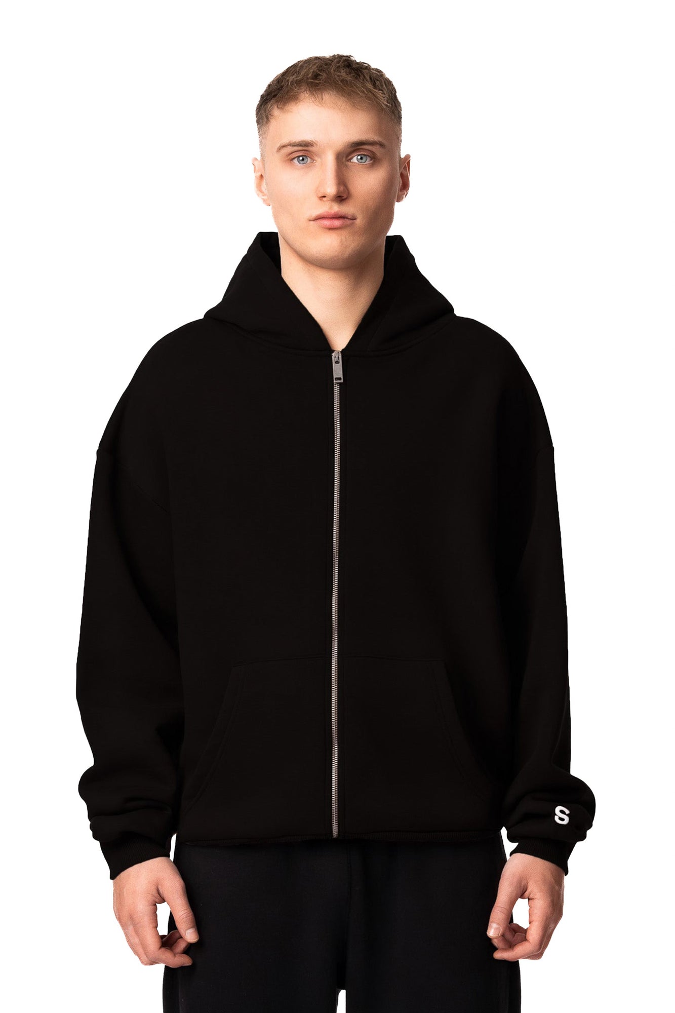 BASIC ZIP-HOODIE (BLACK)