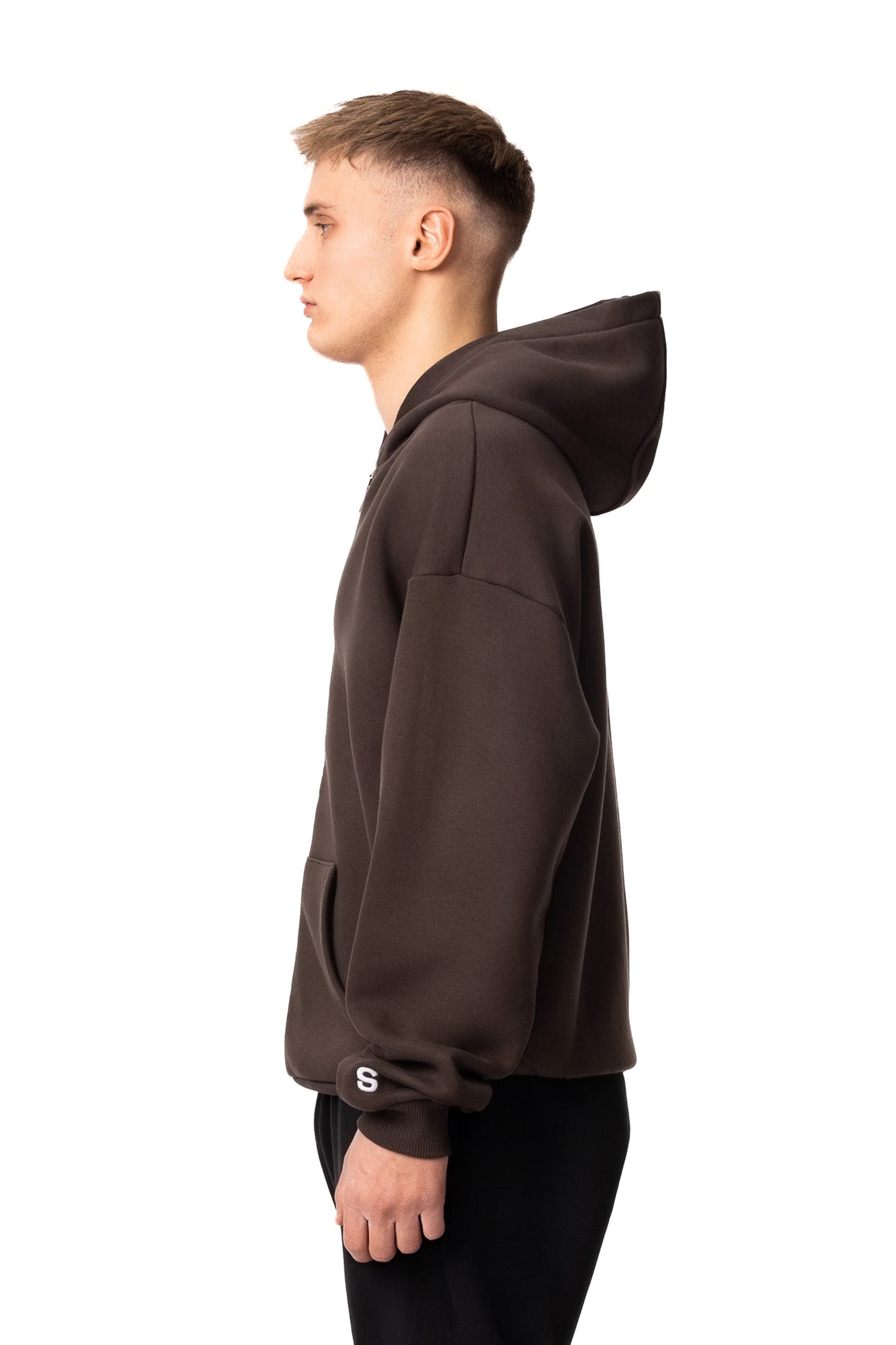 BASIC ZIP-HOODIE (BROWN)