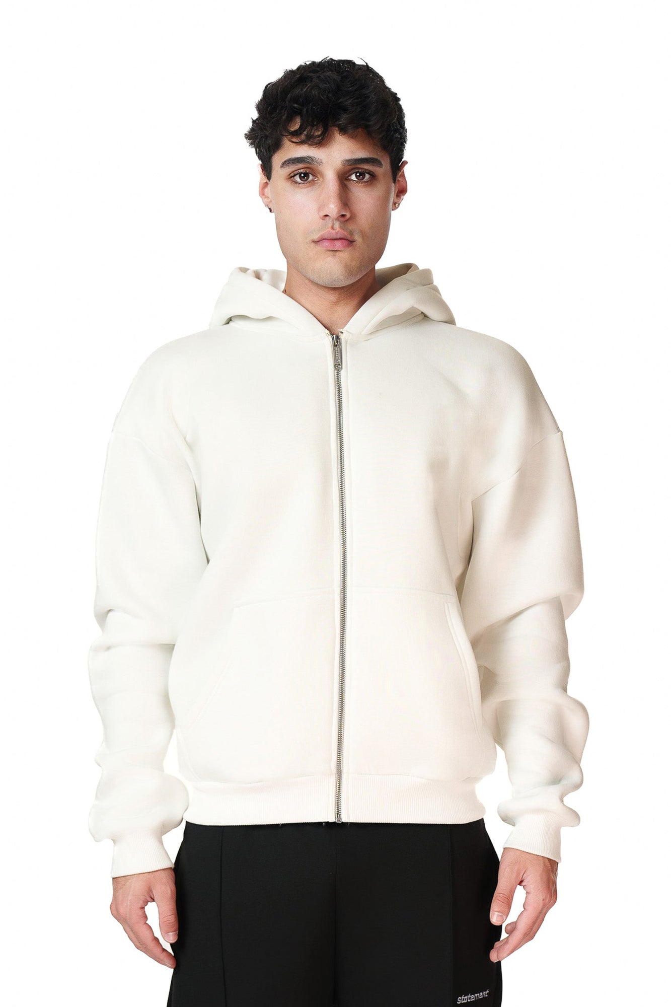 BASIC ZIP-HOODIE (CREAM WHITE)