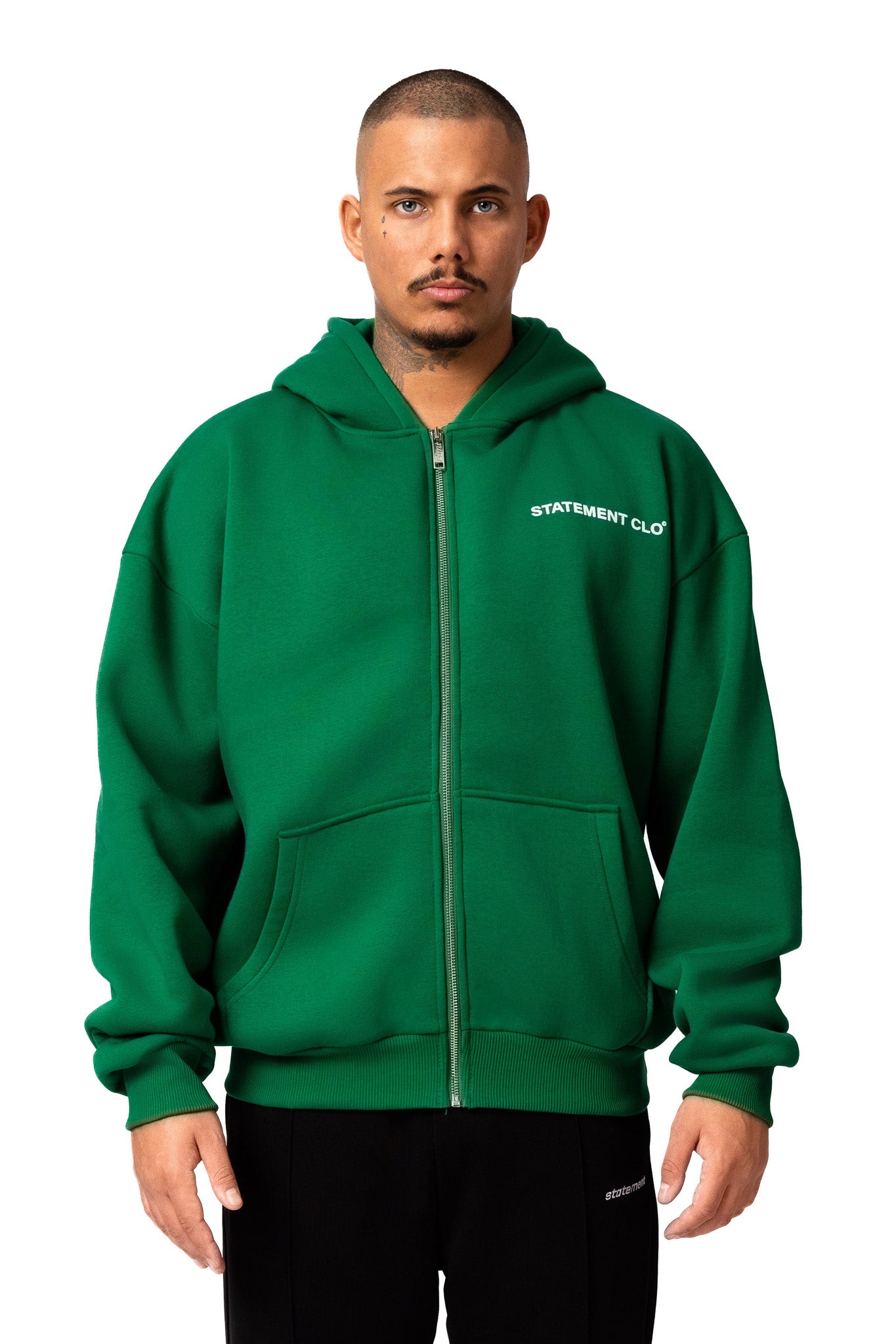 INITIAL ZIP-HOODIE (WOOD GREEN)