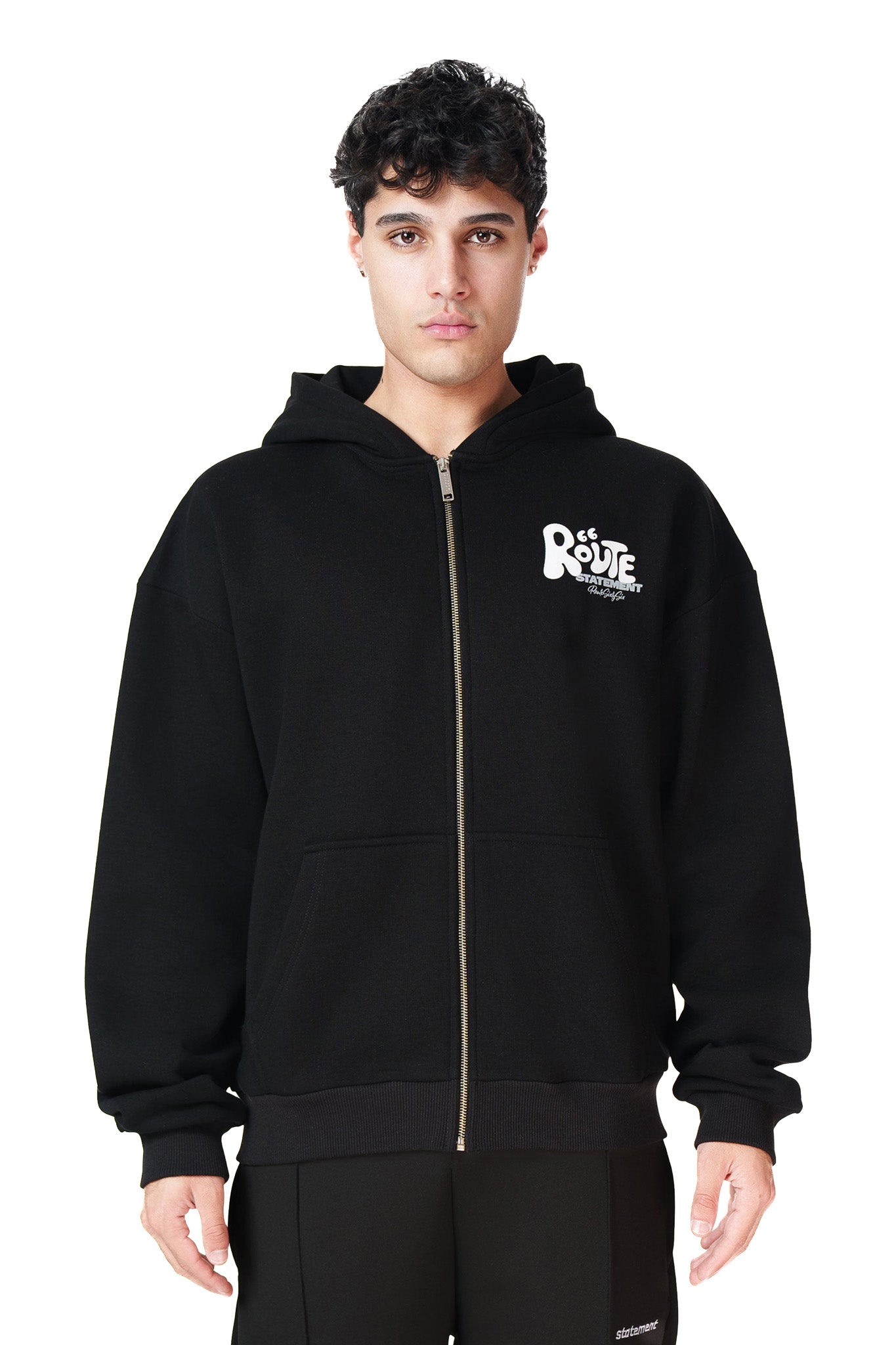 ROUTE 66 ZIP-HOODIE (BLACK)