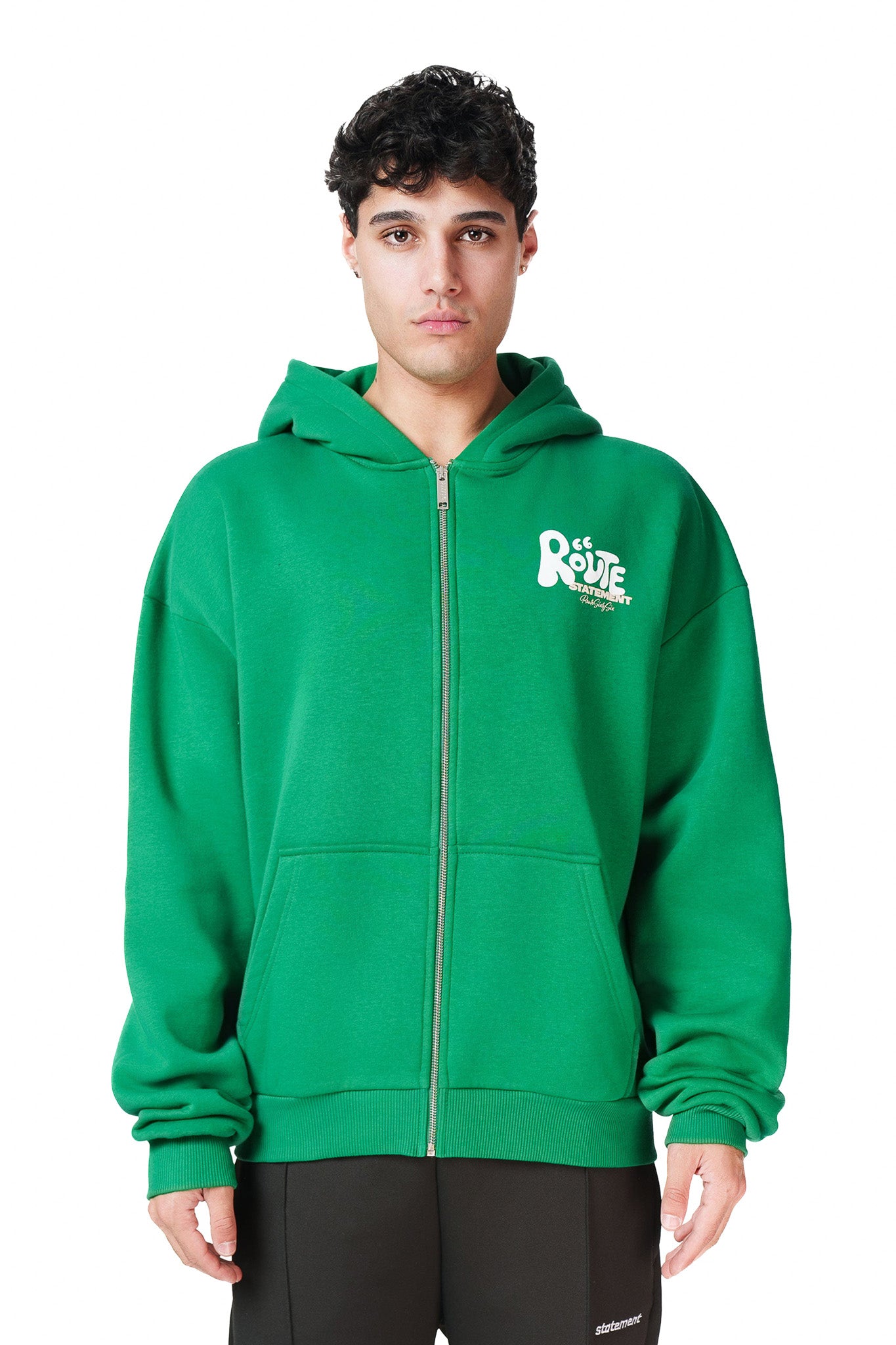 ROUTE 66 ZIP-HOODIE (WOOD GREEN)